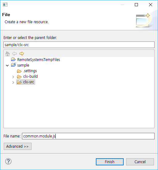 Module Creation Popup