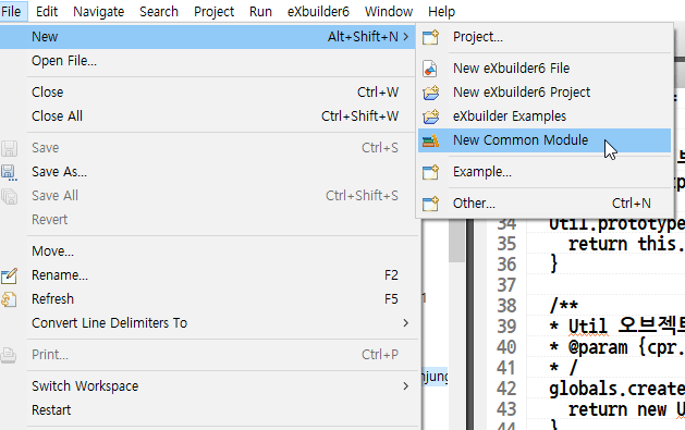 Create Module via Global Menu