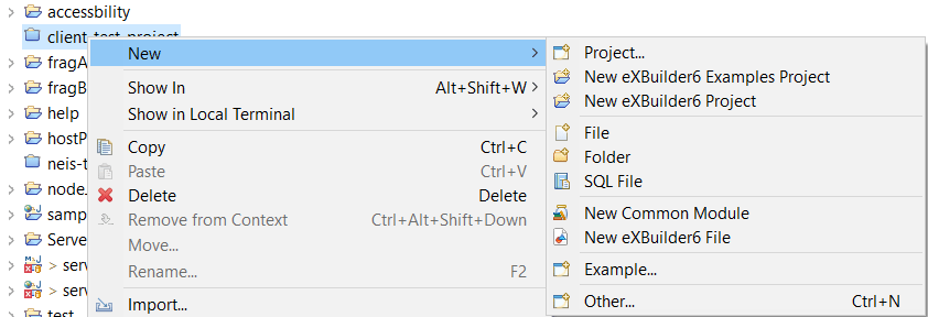 Context menu